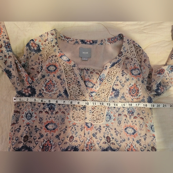 💜🩵MAEVE Anthropologie Shirt Women Size 8 Viola Chiffon Boho Blouse🩷💚 - Picture 3 of 7